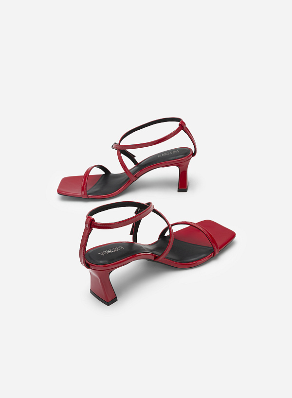 Giày Sandal Quai Mảnh Đan Chéo Mũi Vuông - SDN 0730 - Màu Đỏ - VASCARA