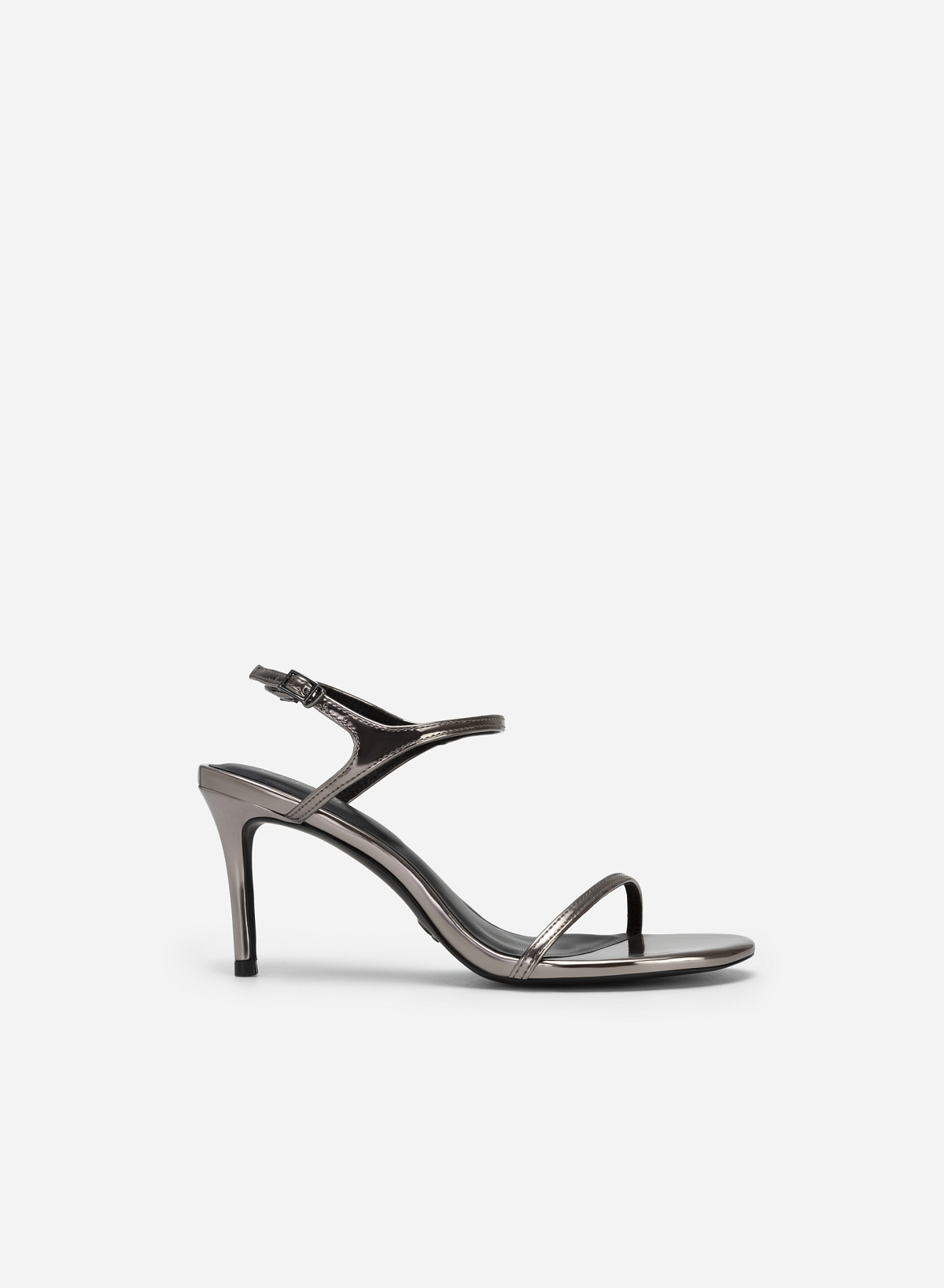 Skinny Strap Metallic Sandals - PUM 0737 - Gunpowder - vascara.com