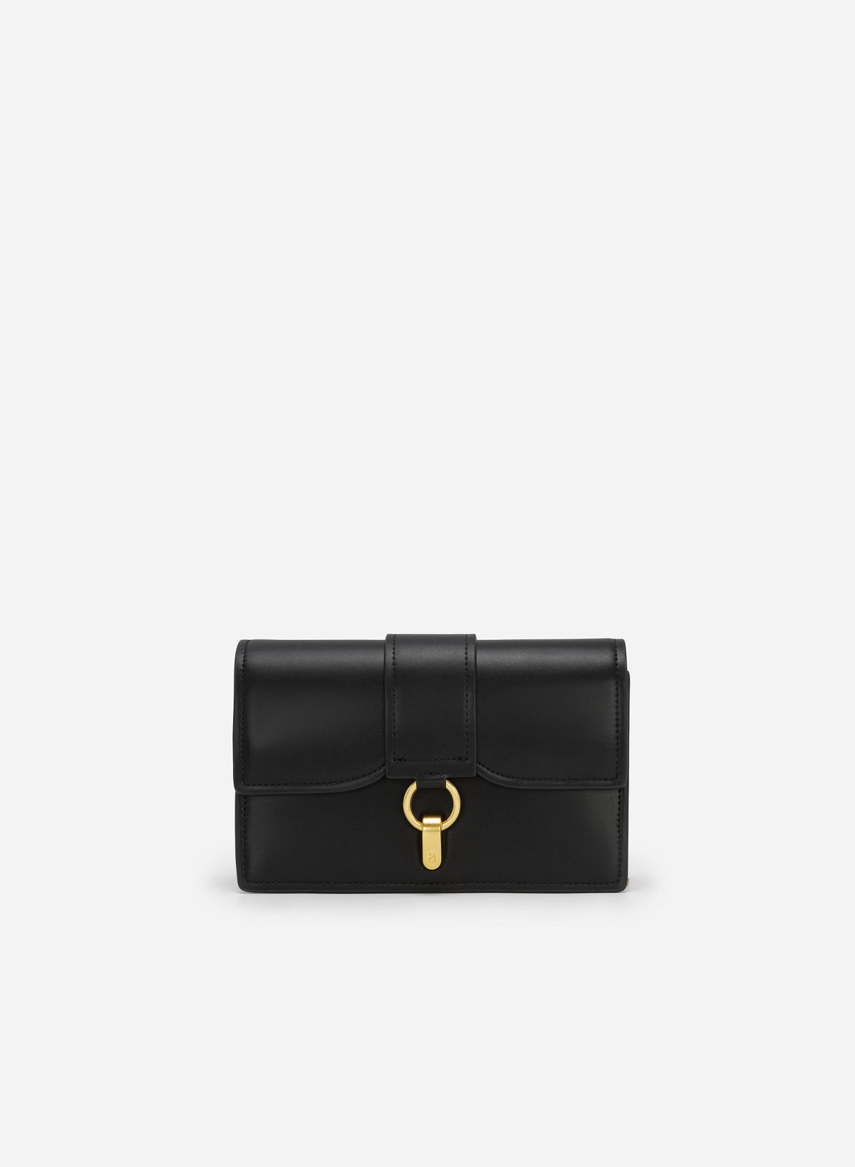 Hook Lock Layered Crossbody Bag - MES 0192 - Black | VASCARA