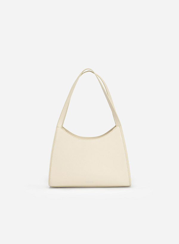 Chain-Mixed Strap Hobo Bag - TTE 0085 - Cream