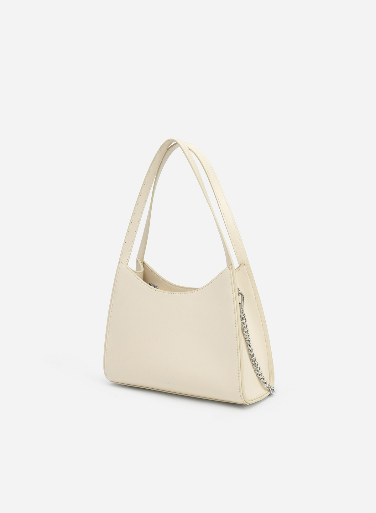 Chain-Mixed Strap Hobo Bag - TTE 0085 - Cream - vascara.com