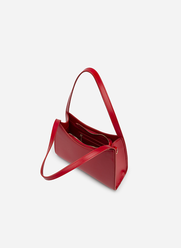 Chain-Mixed Strap Hobo Bag - TTE 0085 - Red - VASCARA