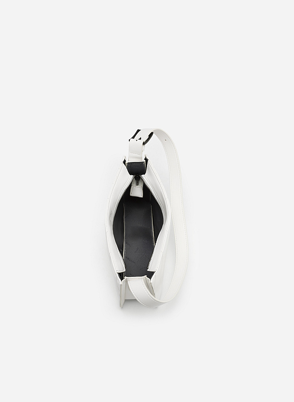 Quited Acute Shoulder Hobo Handbag - TTE 0088 - White - VASCARA