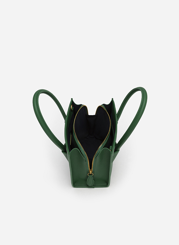Double Pocket and Handle Premium Tote Bag - TTE 0089 - Green - VASCARA