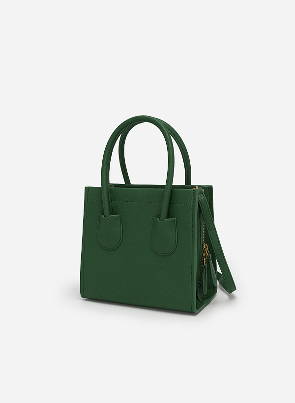 Double Pocket and Handle Premium Tote Bag - TTE 0089 - Green - VASCARA