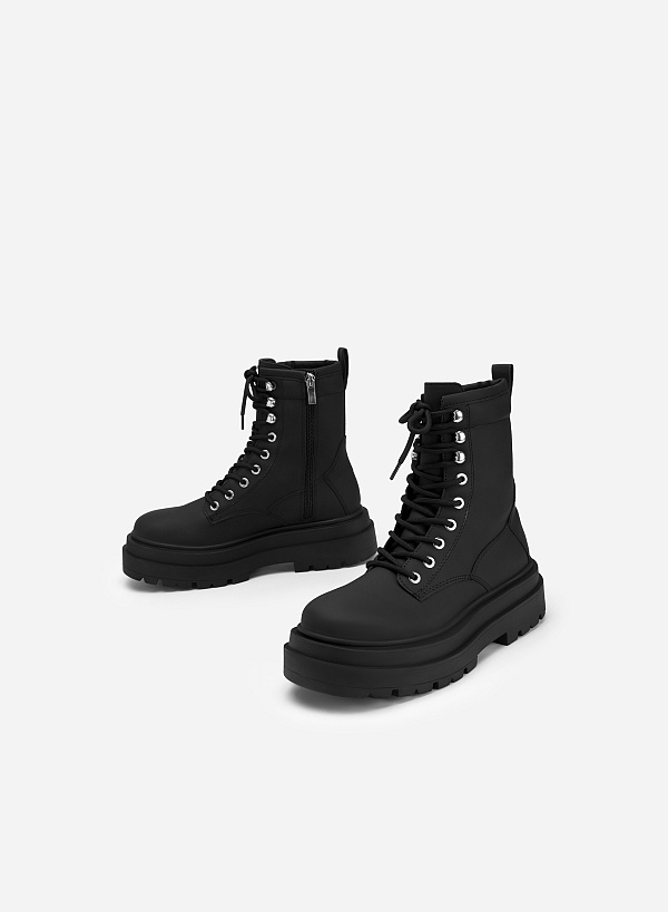 All-Day Comfort Combatハイネックブーツ - BOO 0915  - ブラック - VASCARA