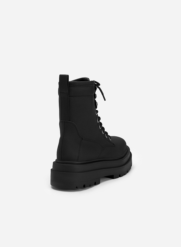 All-Day Comfort Combatハイネックブーツ - BOO 0915  - ブラック - VASCARA