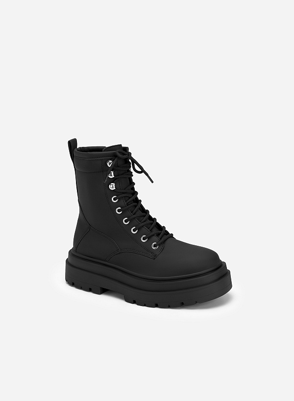 All-Day Comfort Combatハイネックブーツ - BOO 0915  - ブラック - VASCARA