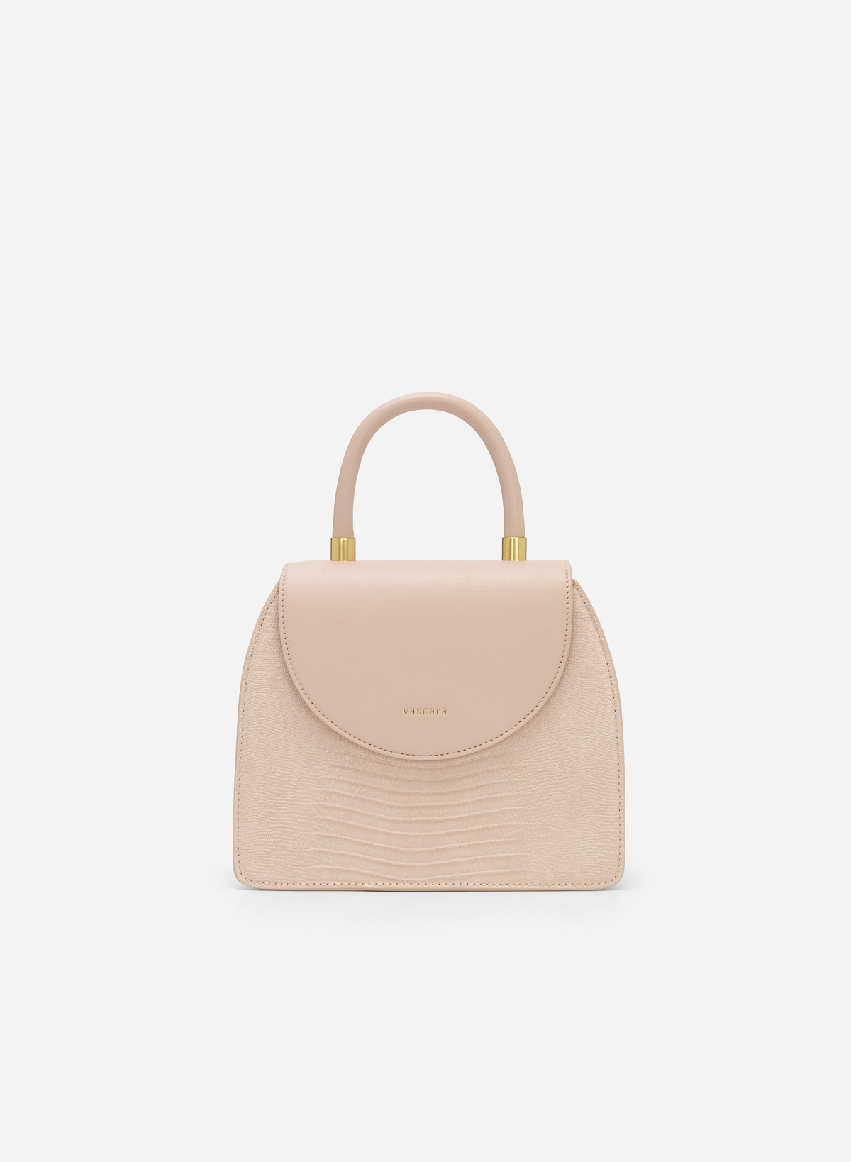 Standing Handle Lizard-effect Handbag - SAC 0300 - Light Pink - vascara.com