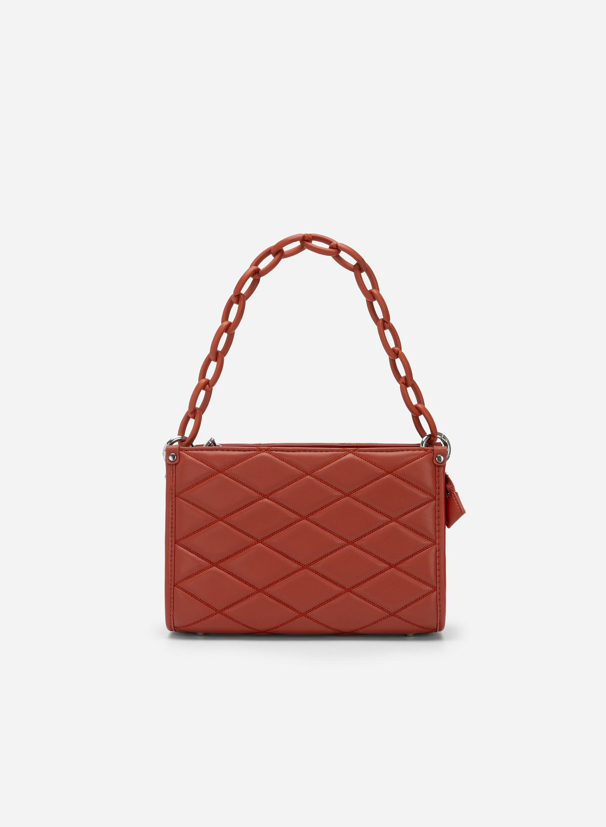 Chain Strap Rhombus Quilted Tote Bag - TTE 0084 - Dark orange - vascara.com