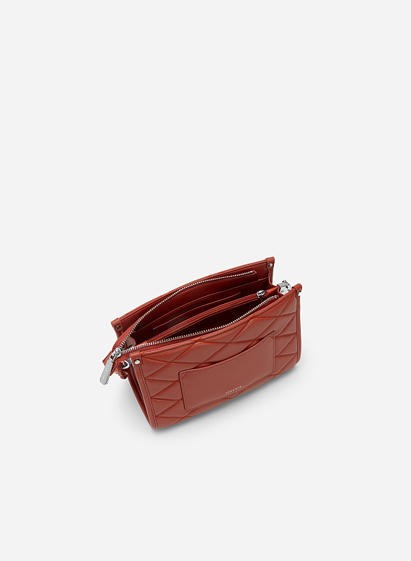 Chain Strap Rhombus Quilted Tote Bag - TTE 0084 - Dark orange - VASCARA