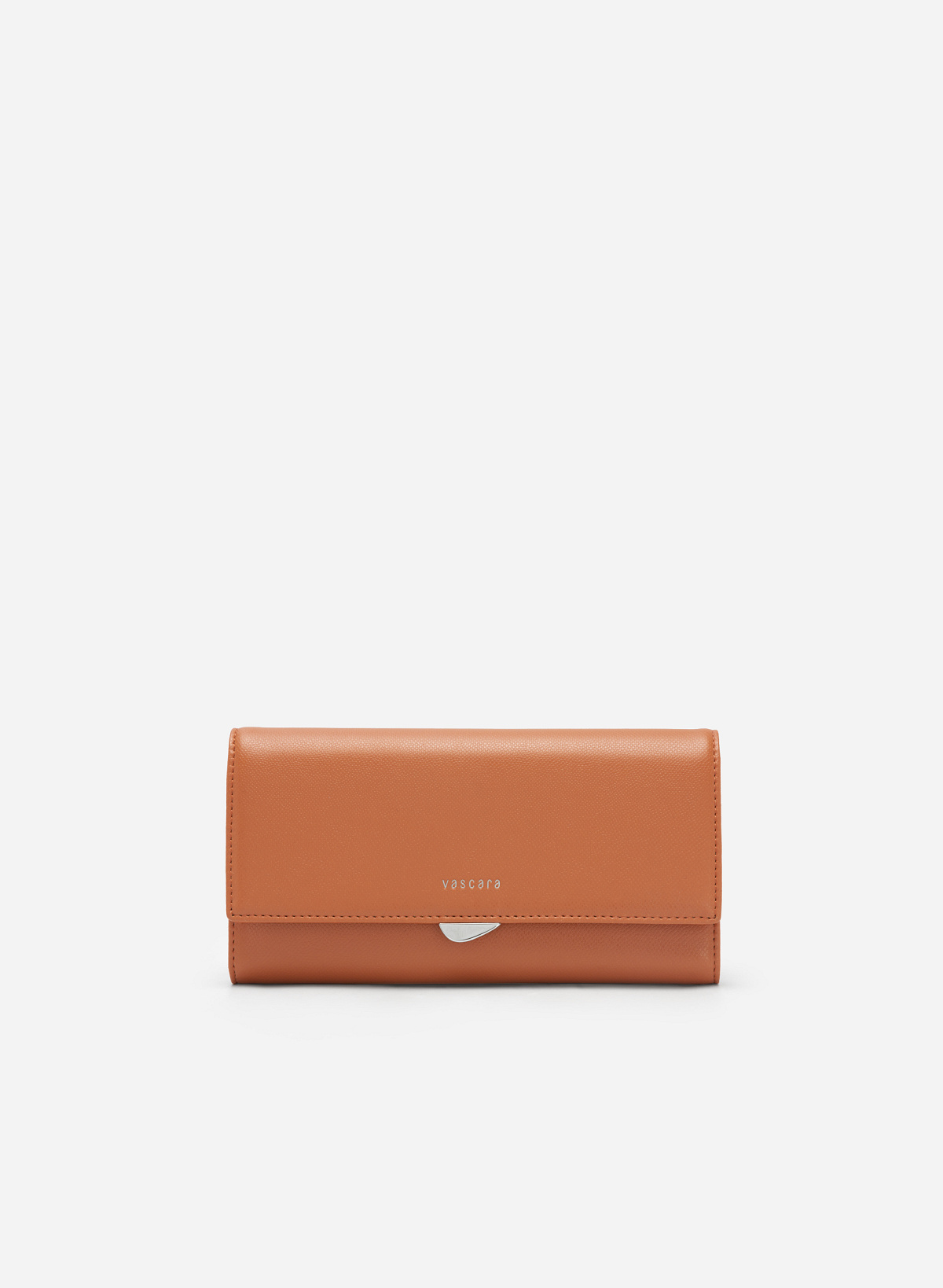 Geometric Lock Lizard-effect Wallet - WLL 0241 - Dark orange - vascara.com