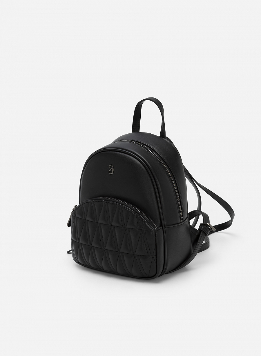Balo Mini Phối Chần Bông Họa Tiết Hình Học - BAC 0183 - Màu Đen - vascara.com