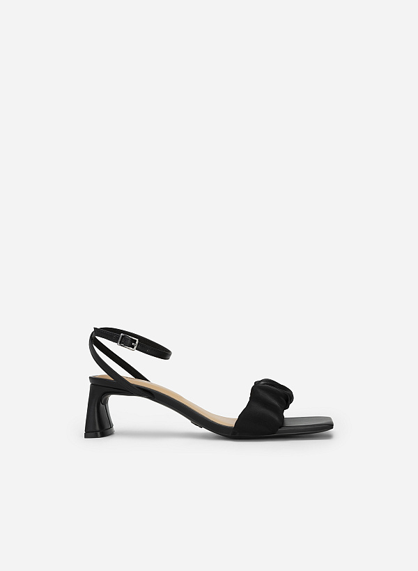 Giày sandal ankle strap quai nhún vải lưới - SDN 0733 - Màu đen