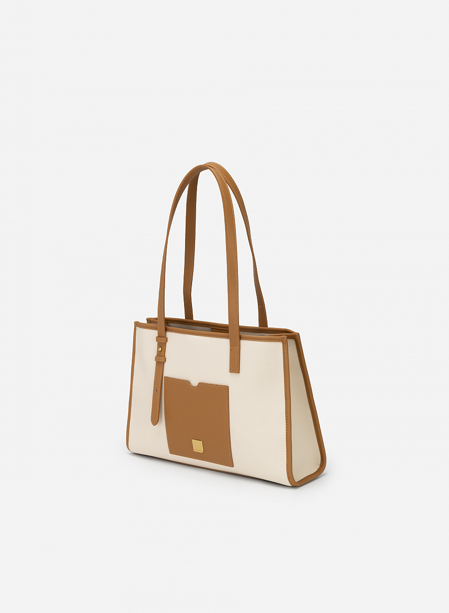 Túi Tote Phối Màu Quai Đôi - TOT 0102 - Màu Kem - vascara.com
