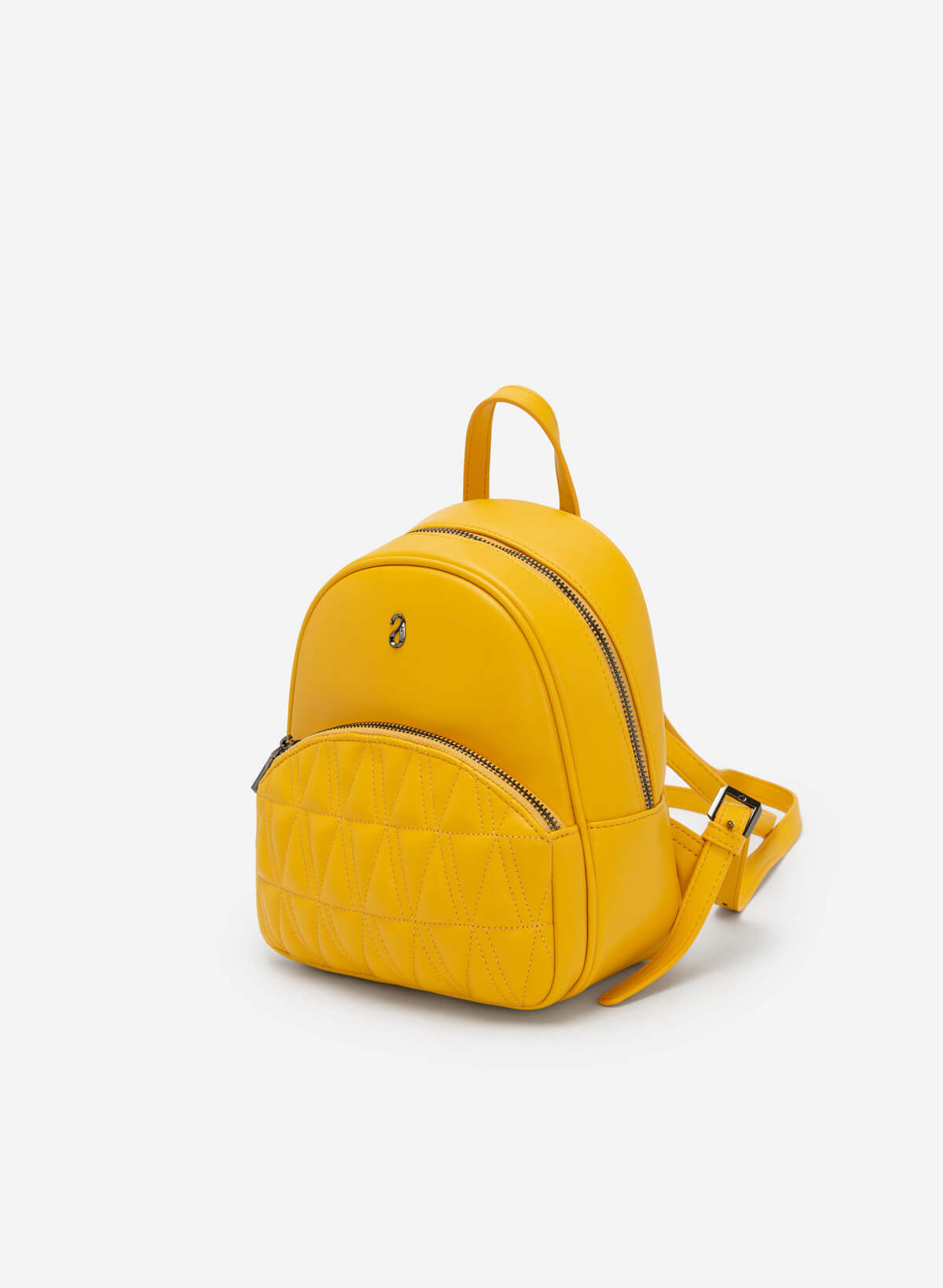 Geometric-Pattern Quilted Mini Backpack - BAK 0172 - Yellow - vascara.com