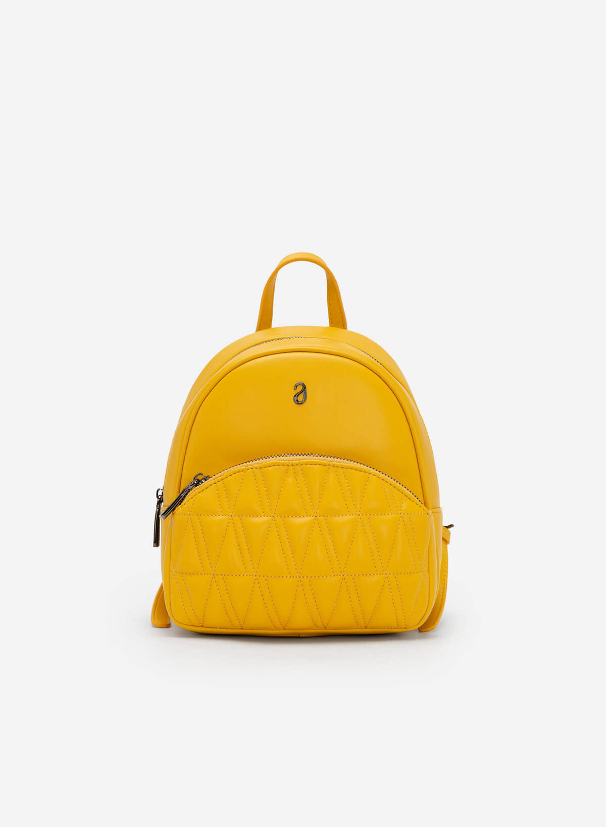 Geometric-Pattern Quilted Mini Backpack - BAK 0172 - Yellow - vascara.com