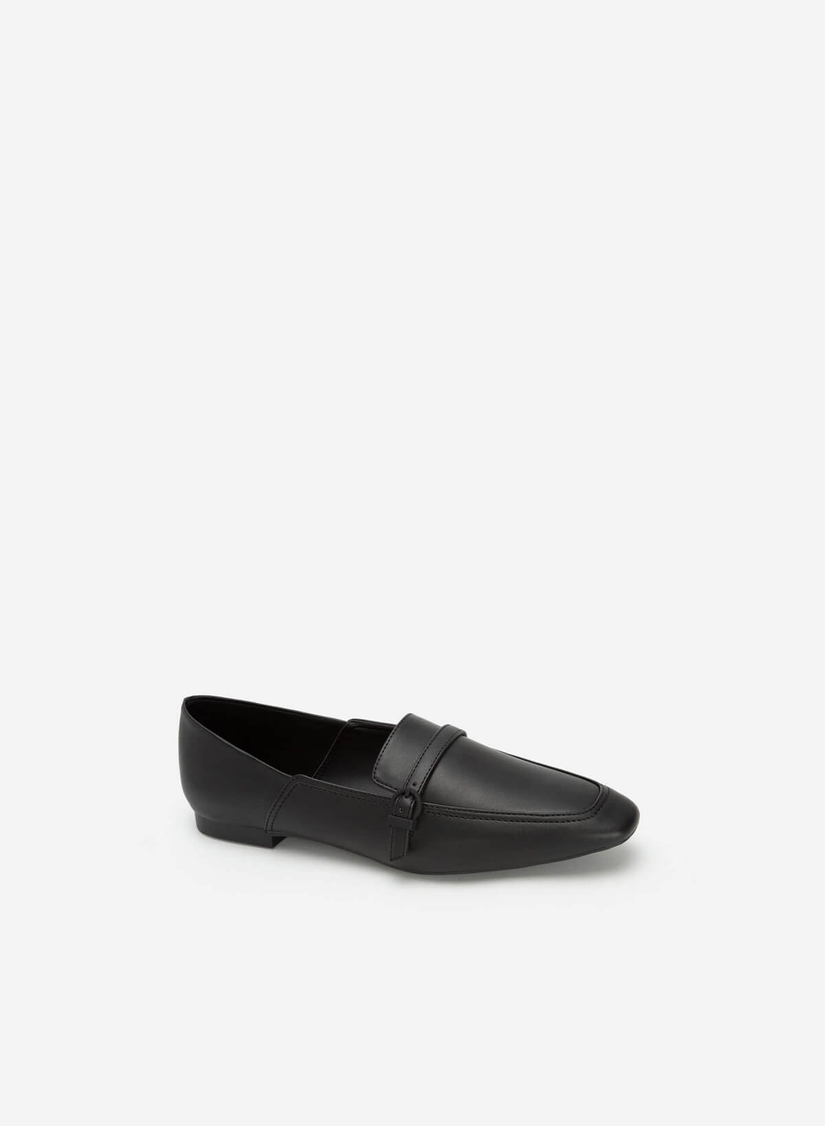 Belt Décor Edge Stitch Loafer - LOA 0099 - Black - vascara.com