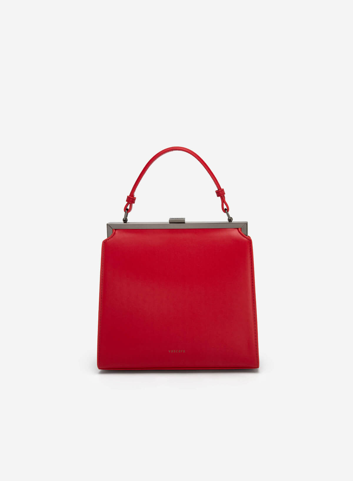 Hinged Frame Metal Clasp Premium Tote Bag - TTE 0083 - Red - vascara.com