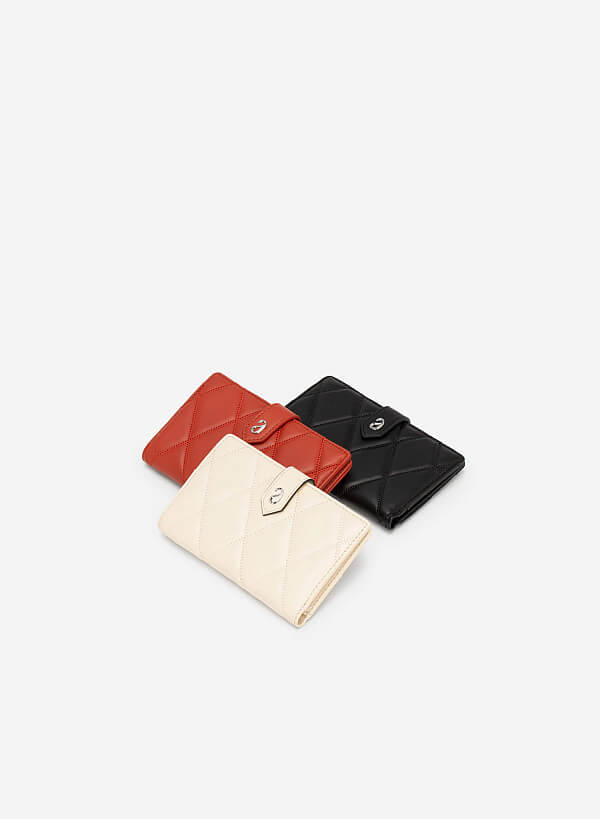 Rhombus Quilted Mini Wallet - WLL 0245 - Dark orange - VASCARA