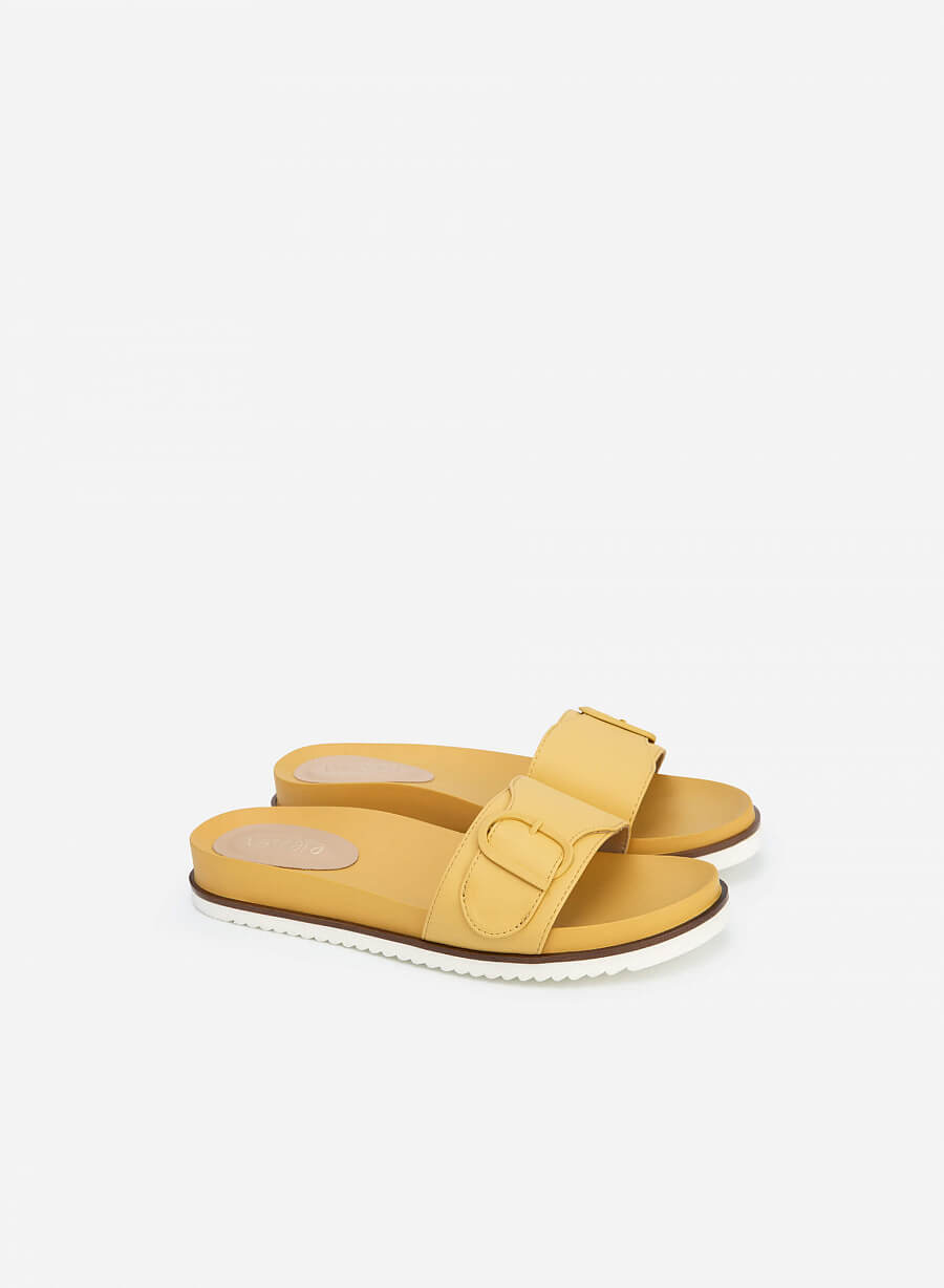 Dép quai ngang phối khóa cài - DXP 0166 - Màu vàng - vascara.com