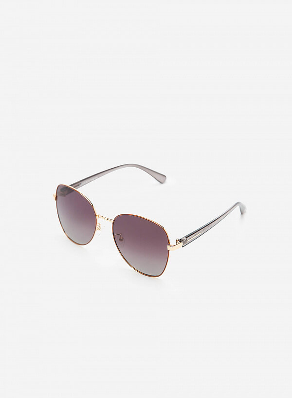 Kính mát dáng aviator gọng mảnh - AVI 0008 - Màu nâu đậm