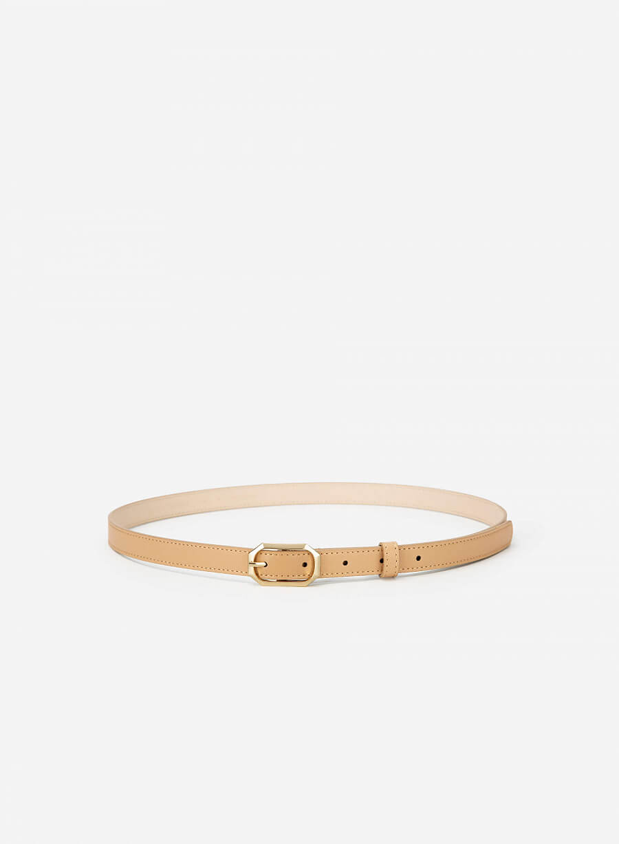 Thắt Lưng Khóa Cài Golden Octagon - WAI 0027 - Màu Be - VASCARA