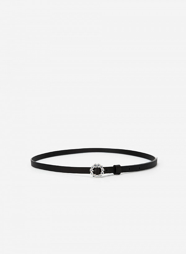 Thắt Lưng Khóa Cài Tạo Kiểu Diamond Charm - WAI 0025 - Màu Đen