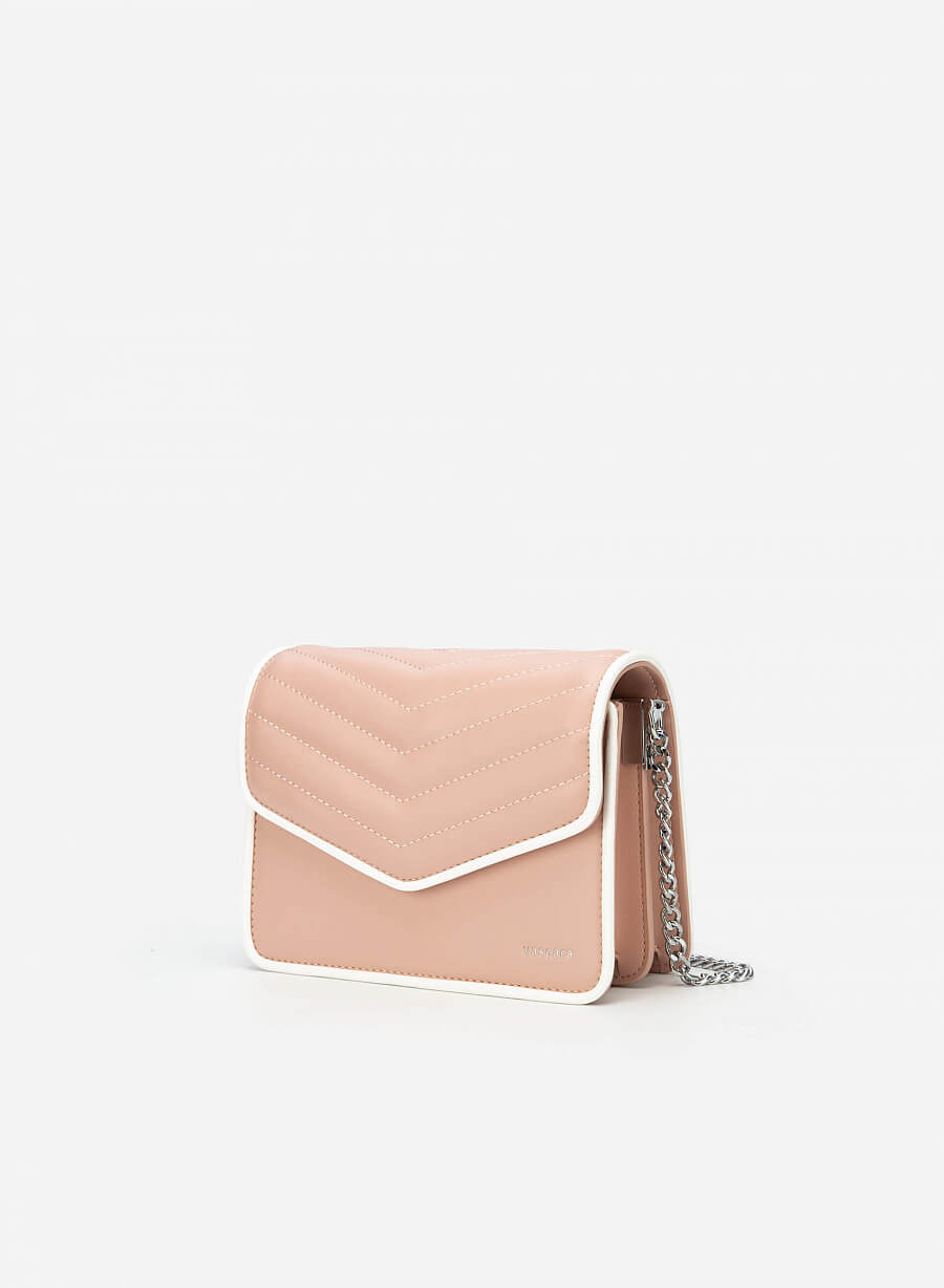 Túi viền màu phối chần bông herringbone - SHO 0185 - Màu hồng - vascara.com