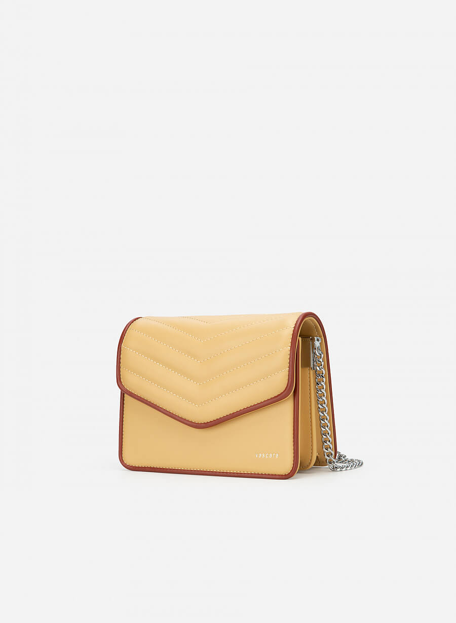 Túi viền màu phối chần bông herringbone - SHO 0185 - Màu vàng chanh - vascara.com