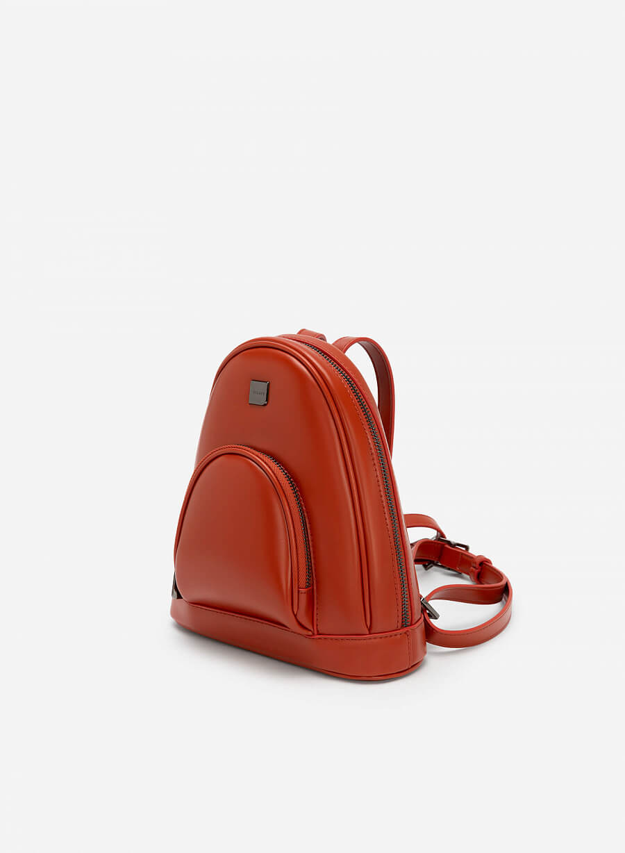 Balo mini dây kéo ngăn đôi - BAC 0164 - Màu cam đậm - vascara.com