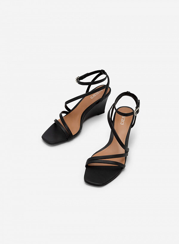 Giày Sandal Đề Xuồng Multi-Strap - SDX 0427 - Màu Đen - VASCARA