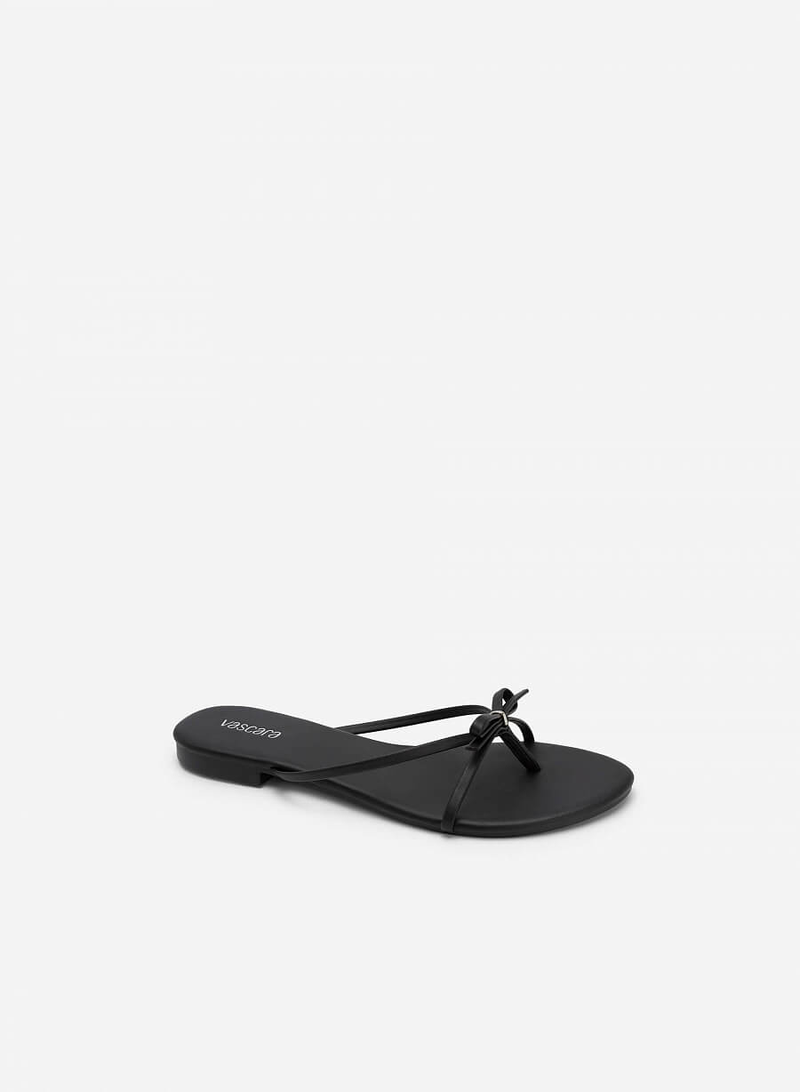 Dép kẹp phối quai ngang đính nơ - DXP 0174 - Màu đen - vascara.com