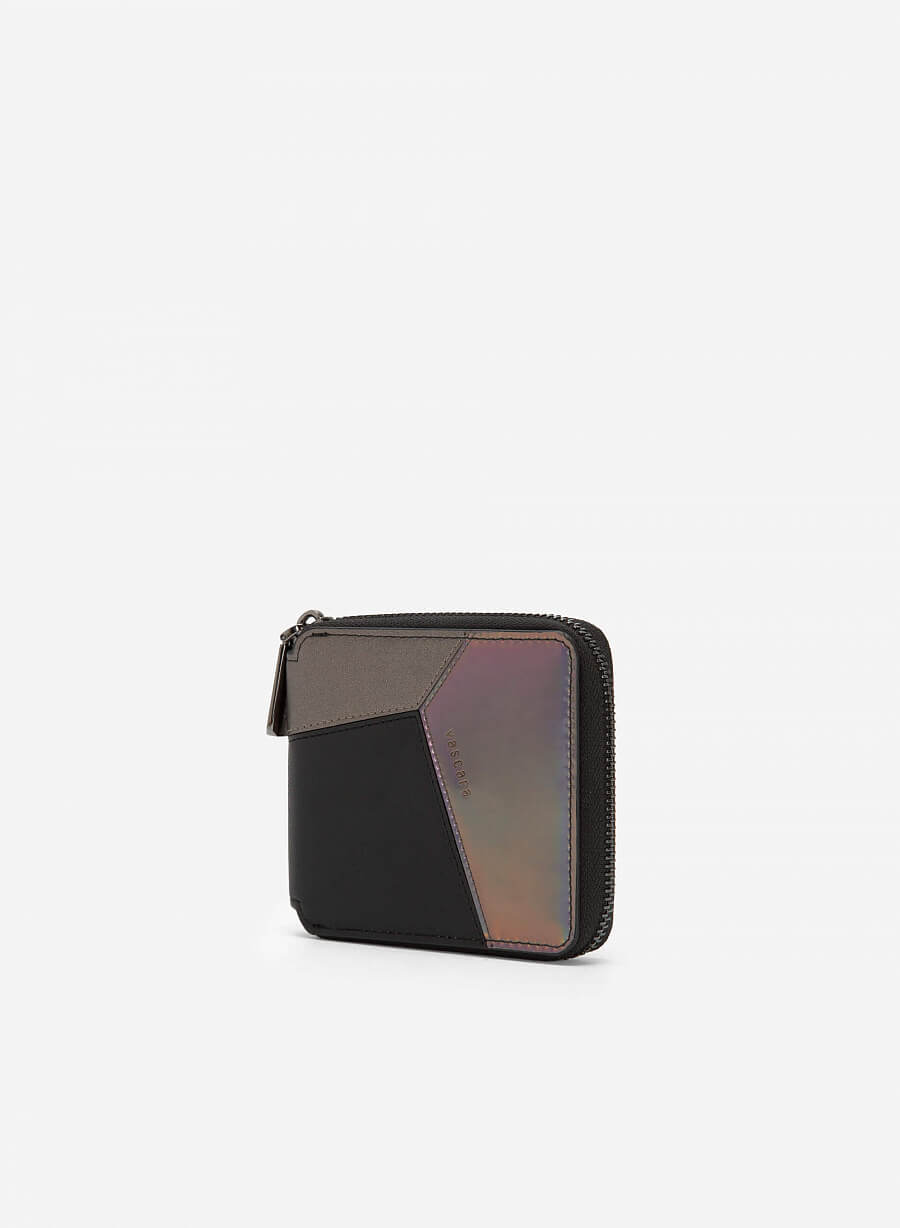 Ví cầm tay color block phối hologram - WAL 0229 - Màu đen - vascara.com