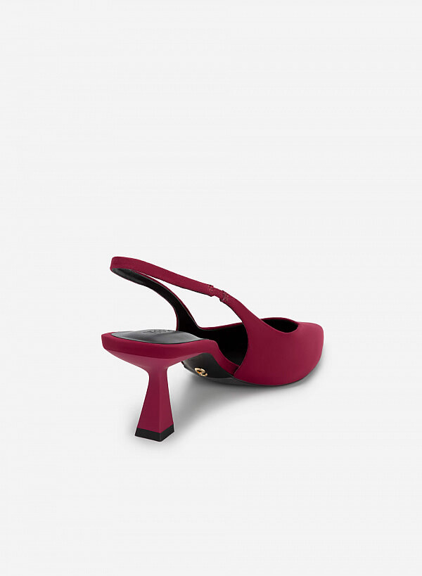 Giày Slingback Bít Mũi Nhọn - BMN 0578 - Màu Đỏ Đậm - VASCARA