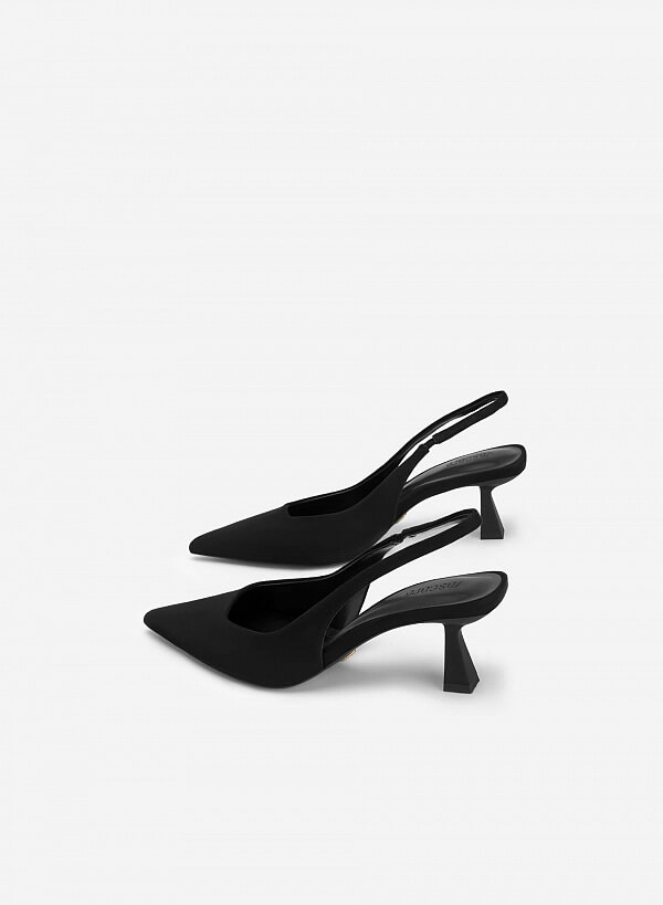 Giày slingback bít mũi nhọn - BMN 0578 - Màu đen - VASCARA