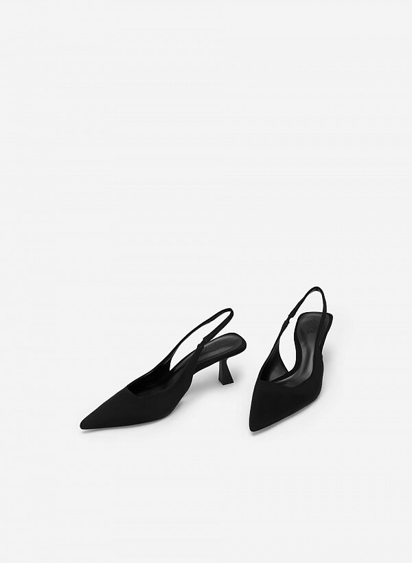 Giày slingback bít mũi nhọn - BMN 0578 - Màu đen - VASCARA