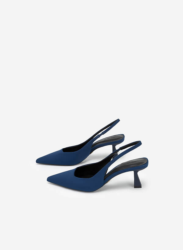 Giày slingback bít mũi nhọn - BMN 0578 - Màu xanh navy - VASCARA