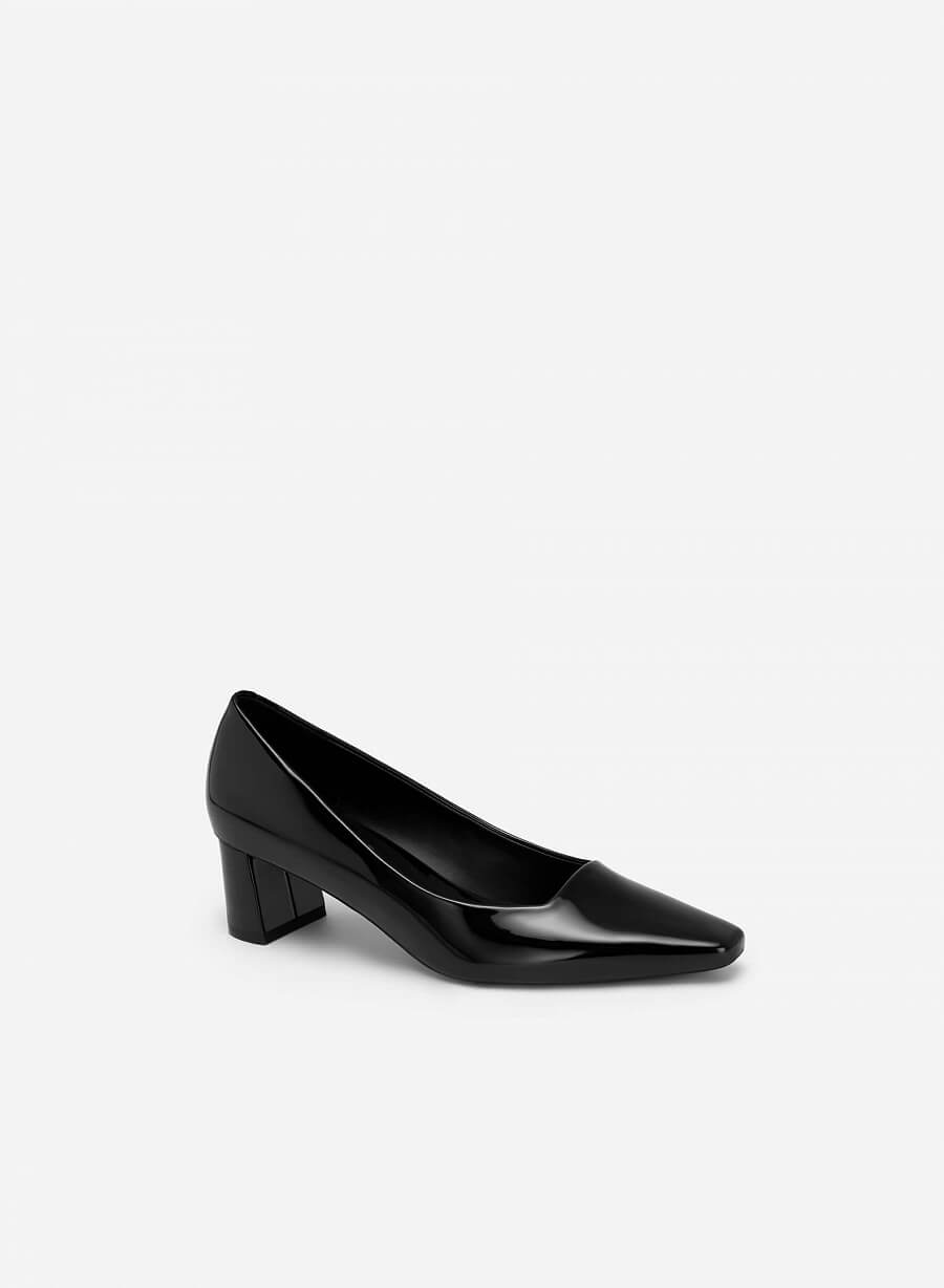 Giày Bít Mũi Nhọn Gót Vuông Polished Style - BMN 0581 - Màu Đen - vascara.com