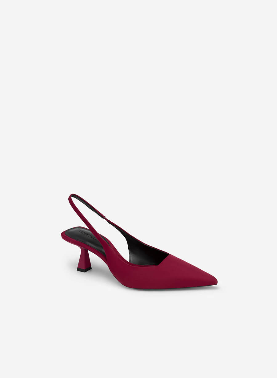 Giày slingback bít mũi nhọn - BMN 0578 - Màu đỏ đậm - vascara.com