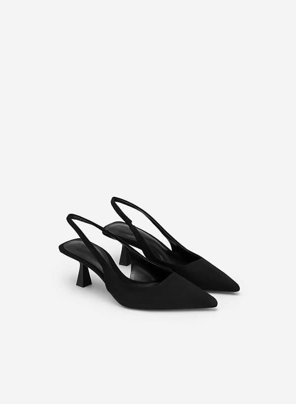 Giày slingback bít mũi nhọn - BMN 0578 - Màu đen - VASCARA