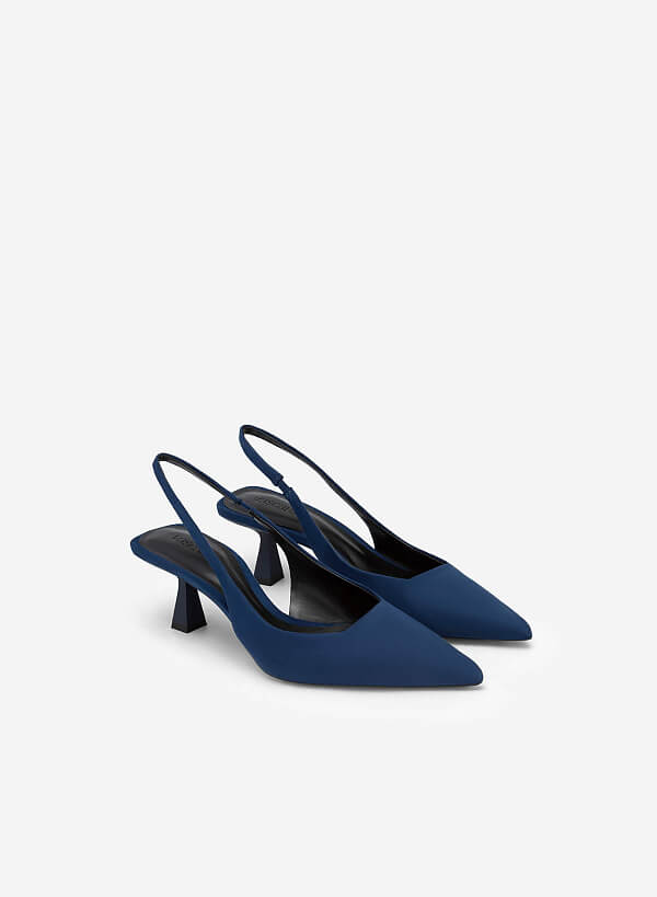 Giày slingback bít mũi nhọn - BMN 0578 - Màu xanh navy - VASCARA