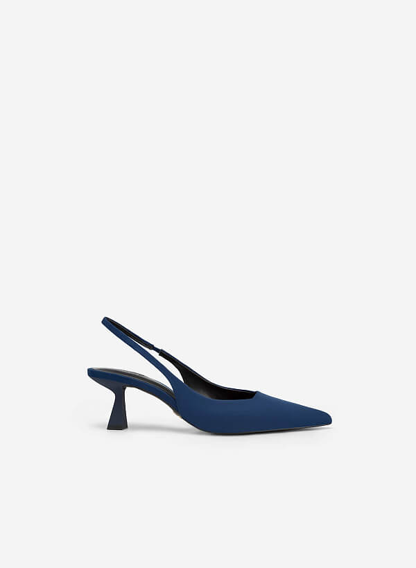 Giày slingback bít mũi nhọn - BMN 0578 - Màu xanh navy