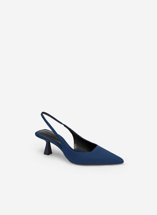 Giày slingback bít mũi nhọn - BMN 0578 - Màu xanh navy - VASCARA