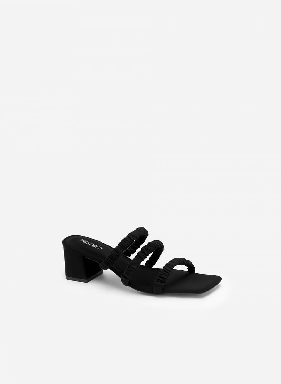 Guốc Quai Nhún Gót Trụ - GNN 0175 - Màu Đen - vascara.com