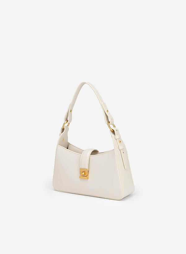 Túi Hobo Quai Cài Phối Khóa Gold - TOT 0091 - Màu Kem - VASCARA