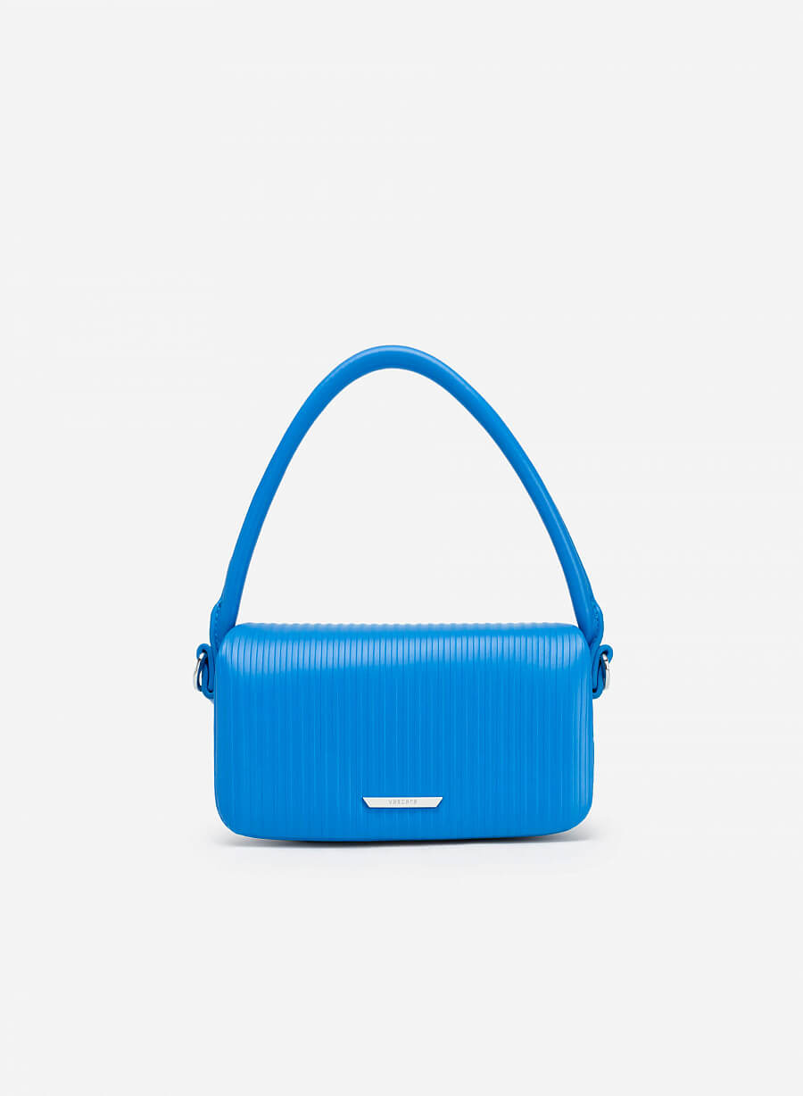 Túi xách tay mini sọc dập nổi - SAT 0306 - Màu xanh da trời - VASCARA