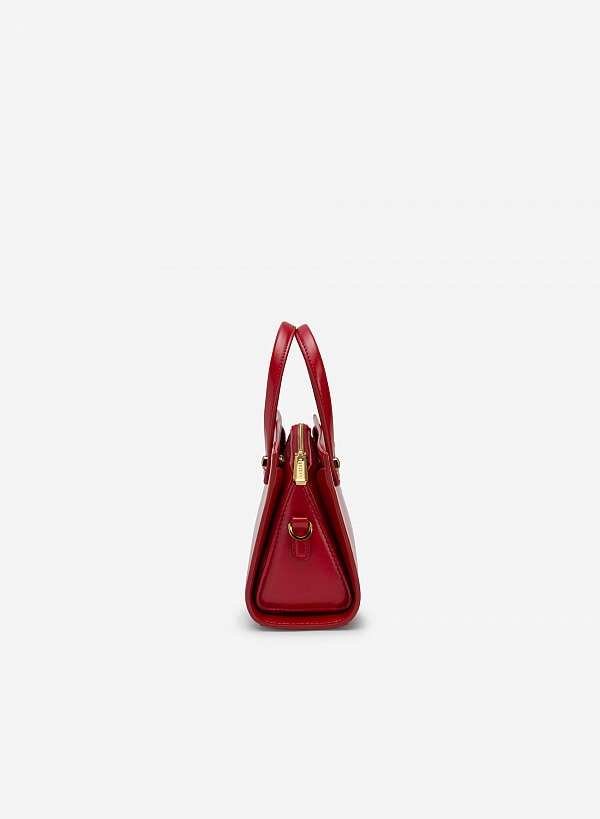 Túi tote quai đôi đính kim loại - TOT 0101 - Màu đỏ - VASCARA