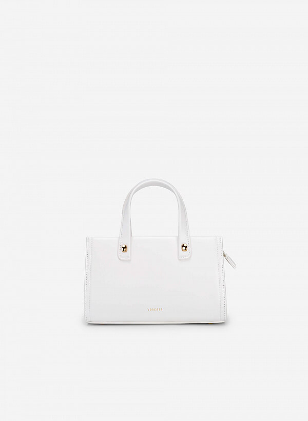 Túi tote quai đôi đính kim loại - TOT 0101 - Màu trắng