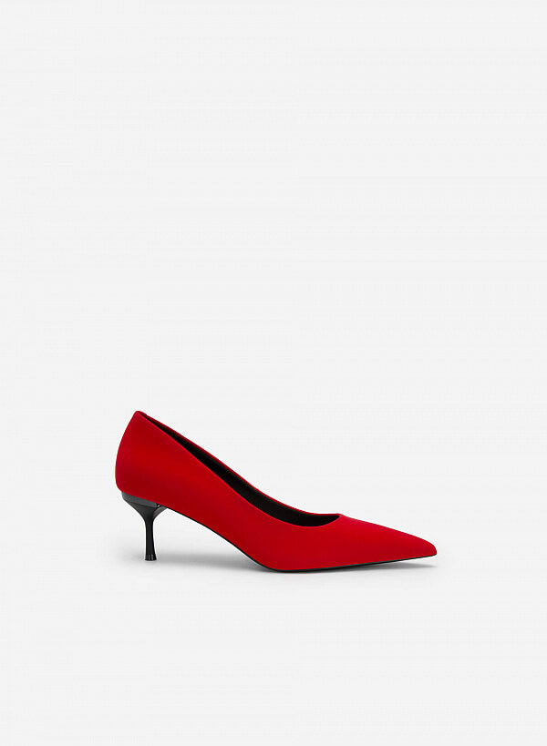 Giày cao gót mũi nhọn gót metallic - BMN 0560 - Màu đỏ